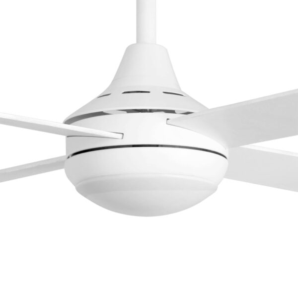 Claro Summer DC Ceiling Fan with CCT LED Light - White with Timber Blades 48"