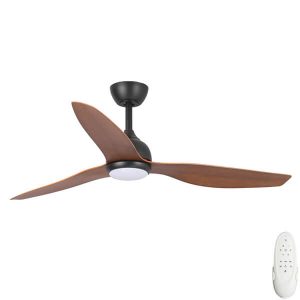 Fanco Eco Style DC Ceiling Fan with CCT LED Light - Black & Koa 52"