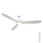 Mercator Lora DC Ceiling Fan with CCT LED Light - Black and Dark Timber 60"