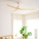 Fanco EarthFirst Wynd DC Ceiling Fan - Ecru with FSC Timber Blades 52"