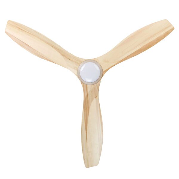 Fanco EarthFirst Wynd DC Ceiling Fan with LED Light - Ecru with FSC Timber Blades 52"