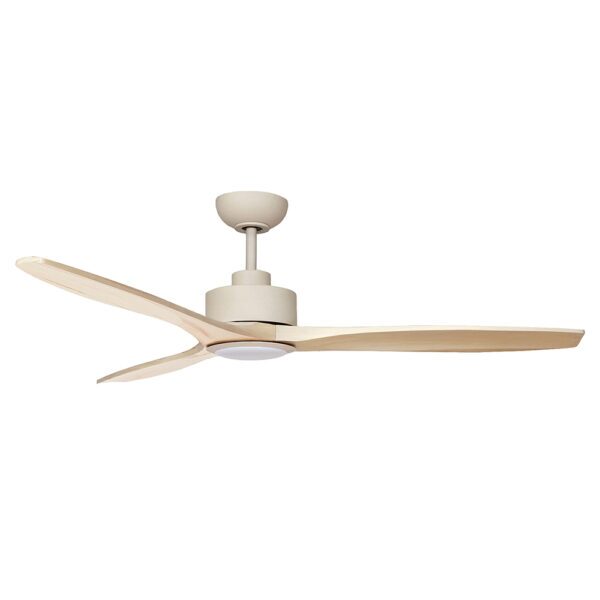 Fanco EarthFirst Wynd DC Ceiling Fan with LED Light - Ecru with FSC Timber Blades 52"